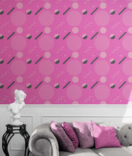 Carregar imagem no visualizador da galeria, 80's Wallpaper Neon Pink. 90’s Vintage Pink Memphis Wallpaper. I Love 80s. #6539