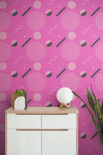 Carregar imagem no visualizador da galeria, 80's Wallpaper Neon Pink. 90’s Vintage Pink Memphis Wallpaper. I Love 80s. #6539