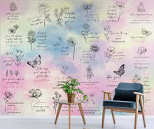 Carregar imagem no visualizador da galeria, Affirmation Quote Wallpaper. Self Care Meditation Quote Bedroom Decor. #6545