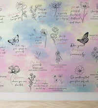 Carregar imagem no visualizador da galeria, Affirmation Quote Wallpaper. Self Care Meditation Quote Bedroom Decor. #6545