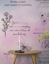 Carregar imagem no visualizador da galeria, Affirmation Quote Wallpaper. Self Care Meditation Quote Bedroom Decor. #6545