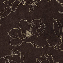 Carregar imagem no visualizador da galeria, Dark Brown Wallpaper. Chinoiserie Flower Pattern Wallpaper. #6557
