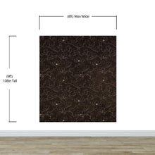 Carregar imagem no visualizador da galeria, Dark Brown Wallpaper. Chinoiserie Flower Pattern Wallpaper. #6557