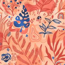 Carregar imagem no visualizador da galeria, Fern Botanical Wallpaper. Colorful Orange Wall Mural. #6558