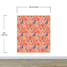 Carregar imagem no visualizador da galeria, Fern Botanical Wallpaper. Colorful Orange Wall Mural. #6558