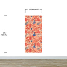 Carregar imagem no visualizador da galeria, Fern Botanical Wallpaper. Colorful Orange Wall Mural. #6558