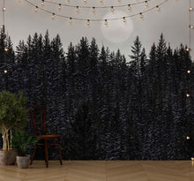 Carregar imagem no visualizador da galeria, Foggy Forest Wall Mural. Peel and Stick Wallpaper. Monotone Grey Nature Wallpaper. Rain Forest Wall Mural. #6560