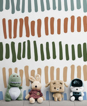 Carregar imagem no visualizador da galeria, Minimalist Boho Wallpaper Peel and Stick Mural. Pastel Color Brush Strokes Stripes Pattern Design. #6568