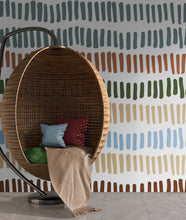 Carregar imagem no visualizador da galeria, Minimalist Boho Wallpaper Peel and Stick Mural. Pastel Color Brush Strokes Stripes Pattern Design. #6568