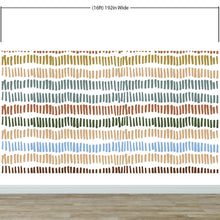 Carregar imagem no visualizador da galeria, Minimalist Boho Wallpaper Peel and Stick Mural. Pastel Color Brush Strokes Stripes Pattern Design. #6568