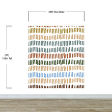 Carregar imagem no visualizador da galeria, Minimalist Boho Wallpaper Peel and Stick Mural. Pastel Color Brush Strokes Stripes Pattern Design. #6568