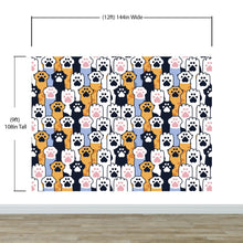 Cargar imagen en el visor de la galería, Cat Paws Pattern Wallpaper - Adorable Decor for Kid's and Nursery Rooms #6576