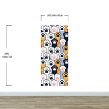 Cargar imagen en el visor de la galería, Cat Paws Pattern Wallpaper - Adorable Decor for Kid's and Nursery Rooms #6576