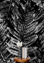 Carregar imagem no visualizador da galeria, Black and White Fern Botanical Wallpaper. Peel and Stick Mural. #6579