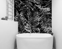 Carregar imagem no visualizador da galeria, Black and White Fern Botanical Wallpaper. Peel and Stick Mural. #6579