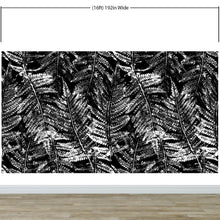 Carregar imagem no visualizador da galeria, Black and White Fern Botanical Wallpaper. Peel and Stick Mural. #6579