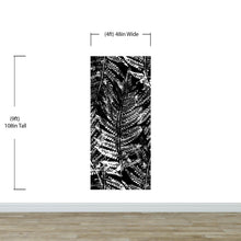 Carregar imagem no visualizador da galeria, Black and White Fern Botanical Wallpaper. Peel and Stick Mural. #6579