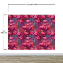 Load image into Gallery viewer, Bright Pink Flamingos Wallpaper - Modern Miami Vibes, Tropical Home Decor #6581