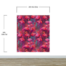 Load image into Gallery viewer, Bright Pink Flamingos Wallpaper - Modern Miami Vibes, Tropical Home Decor #6581