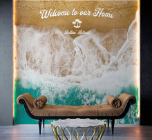 Carregar imagem no visualizador da galeria, Custom Beach House Wallpaper Peel and Stick Mural. Personalized Text / Quote Family Beach Wall Art. #6592