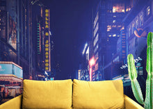 Carregar imagem no visualizador da galeria, Personalized Neon Name on City Billboard Wall Mural. #6595