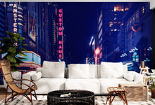 Carregar imagem no visualizador da galeria, Personalized Neon Name on City Billboard Wall Mural. #6595