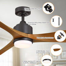 Carregar imagem no visualizador da galeria, 66" Misael Propeller Industrial DC Motor Ceiling Fan with LED Lighting