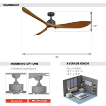 Carregar imagem no visualizador da galeria, 66" Misael Propeller Industrial DC Motor Ceiling Fan with LED Lighting