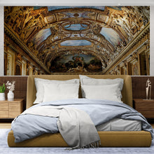 Load image into Gallery viewer, Art The Louvre Museum Paris France Golden Ceilings Wallpaper. Musee du Louvre #6600
