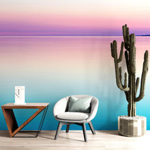 Carregar imagem no visualizador da galeria, Pastel Pink Sunset Ocean Wallpaper Mural - Tropical Calm Waters. #6603