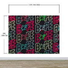 Carregar imagem no visualizador da galeria, Neon Bape Brand Lights Wallpaper Mural. Streetwear Hype Beast Aesthetics. #6604