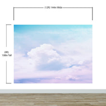 Carregar imagem no visualizador da galeria, Pastel Sky and Clouds Kids Wallpaper Mural - Dreamy Nursery Peel and Stick Wallpaper. #6605