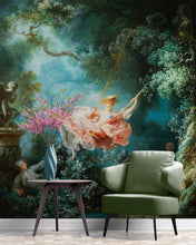 Carregar imagem no visualizador da galeria, The Swing Wallpaper Painting. Retro Vintage Wall Mural Print. Bedroom Wall Art. French Artist Jean-Honoré Fragonard. #6609