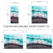 Carregar imagem no visualizador da galeria, Ocean Waves over Cliff Wallpaper. Rocky Beach Wall Mural. Bright Aqua Color Beach Waves. #6624