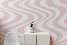 Carregar imagem no visualizador da galeria, Pink Swirly Lines Abstract Wallpaper Mural. #6635