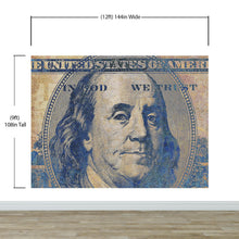 Load image into Gallery viewer, Colorful Money Wallpaper. Benjamin Franklin 100 Dollar Bill Wall Mural. #6642