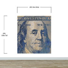 Load image into Gallery viewer, Colorful Money Wallpaper. Benjamin Franklin 100 Dollar Bill Wall Mural. #6642