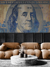 Load image into Gallery viewer, Colorful Money Wallpaper. Benjamin Franklin 100 Dollar Bill Wall Mural. #6642