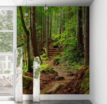 Carregar imagem no visualizador da galeria, Green Forest Woodland Wall Mural – Nature's Embrace Peel and Stick Wallpaper #6647