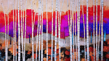 Carregar imagem no visualizador da galeria, Colorful Vibrant Birch Tree Forest Wallpaper. #6649