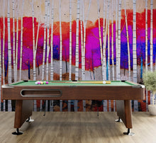 Carregar imagem no visualizador da galeria, Colorful Vibrant Birch Tree Forest Wallpaper. #6649