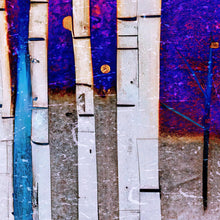 Carregar imagem no visualizador da galeria, Colorful Vibrant Birch Tree Forest Wallpaper. #6649