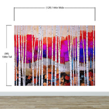 Carregar imagem no visualizador da galeria, Colorful Vibrant Birch Tree Forest Wallpaper. #6649