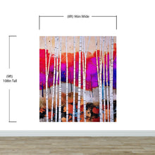 Carregar imagem no visualizador da galeria, Colorful Vibrant Birch Tree Forest Wallpaper. #6649