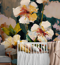 Carregar imagem no visualizador da galeria, Flower Blossoms Wallpaper. Floral Oil Painting Peel and Stick Wall Mural. #6664
