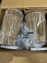 Load image into Gallery viewer, Boho Floor Lamp, 68in. Rattan Floor Lamp with Rattan Shade, 3 Light Tree Standing Lamp for Bedroom,Nursery, E26 Socket, Living Room Floor Lamp for Rus