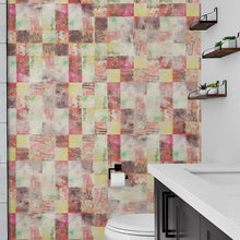 Load image into Gallery viewer, Vintage Grunge Tile Pattern Wallpaper. Aesthetic Wall Decor. #6668