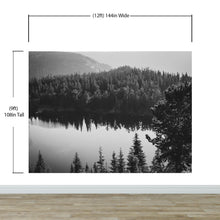 Carregar imagem no visualizador da galeria, Black and White Mountain Over Looking Lake and Forest Wallpaper. #6671
