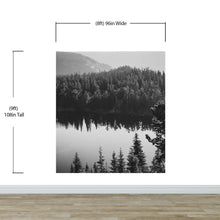 Carregar imagem no visualizador da galeria, Black and White Mountain Over Looking Lake and Forest Wallpaper. #6671