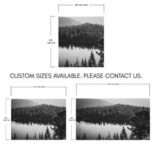 Carregar imagem no visualizador da galeria, Black and White Mountain Over Looking Lake and Forest Wallpaper. #6671